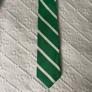 Brooks Brothers 100% silk tie preppy green stripe